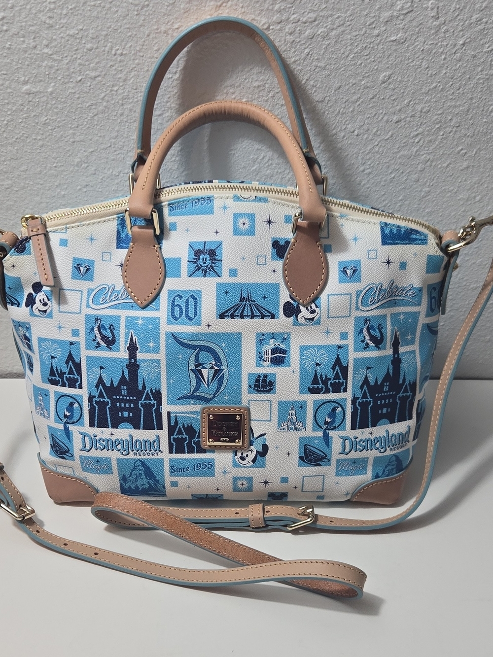Dooney & Bourke Disneyland 60th Anniversary Blue Print Satchel